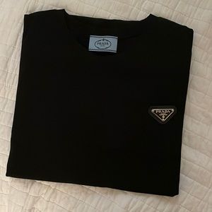 Prada logo cotton T shirt